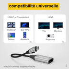 Adaptateur Type-C vers HDMI  AIRSKY 4K 60Hz – Plug and Play, Câble Tressé, Boîtier Métal Bitobi