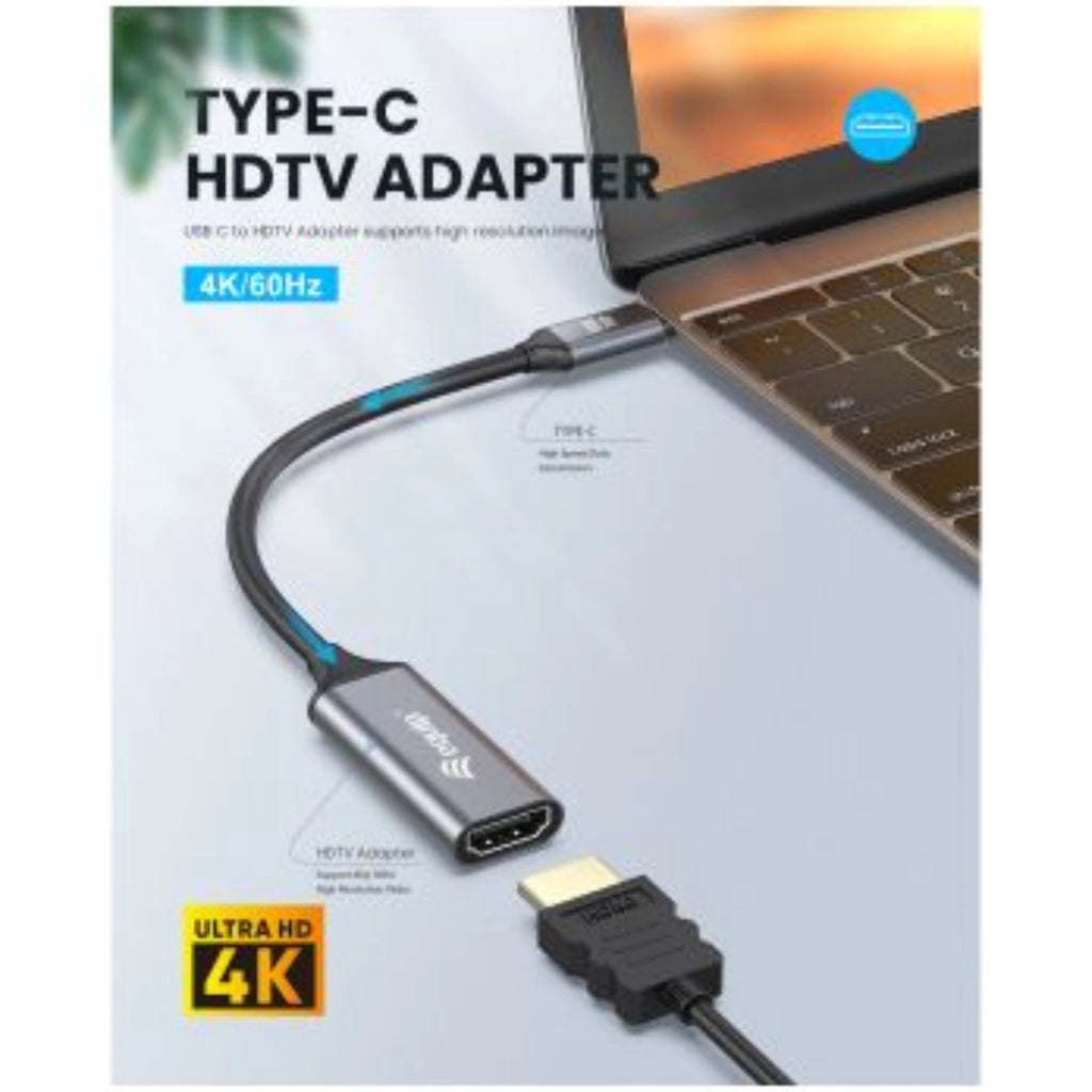 Adaptateur Type-C vers HDMI  AIRSKY 4K 60Hz – Plug and Play, Câble Tressé, Boîtier Métal Bitobi
