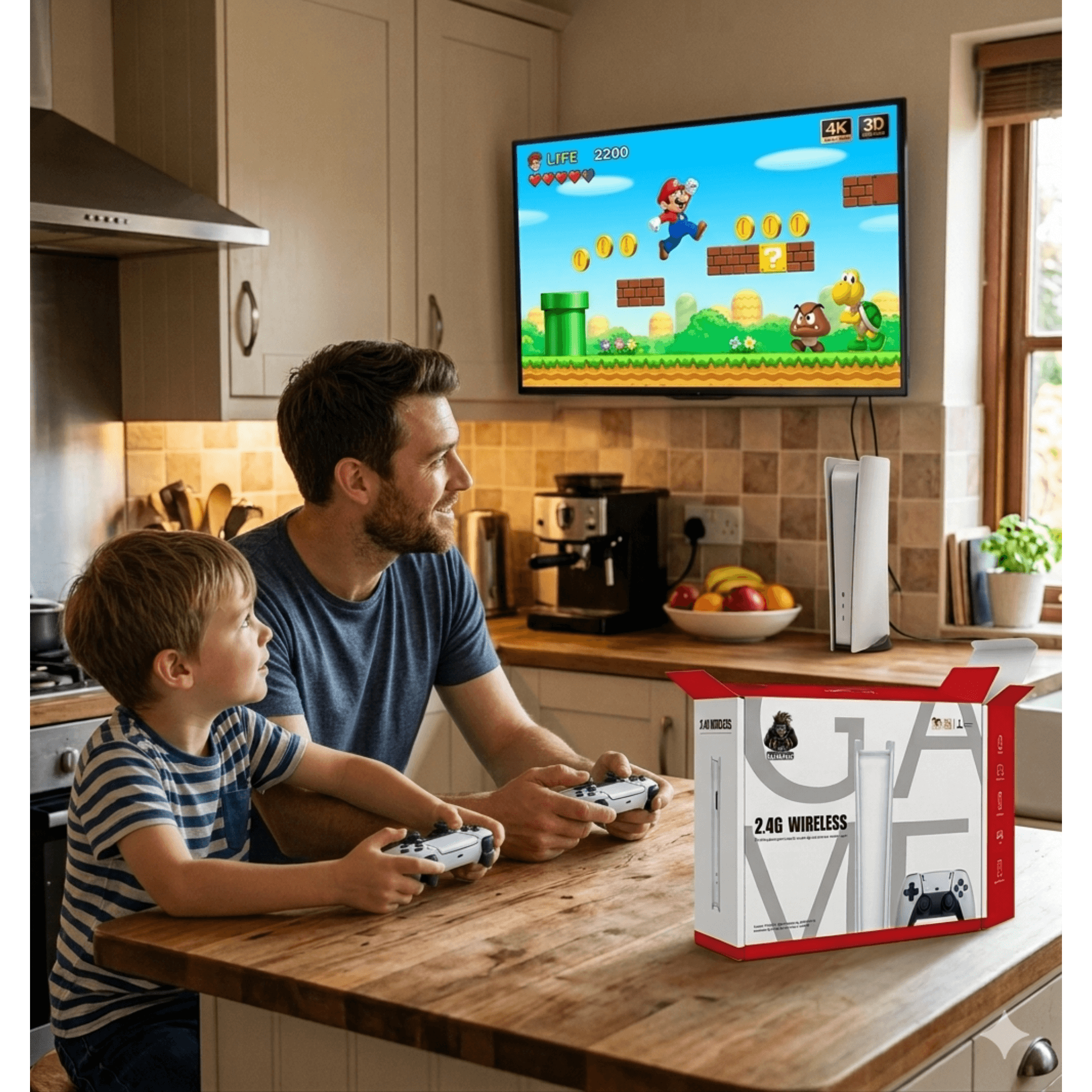 Game Stick New Édition 3D – 20 000 Jeux + 2 Manettes PS5 Bitobi