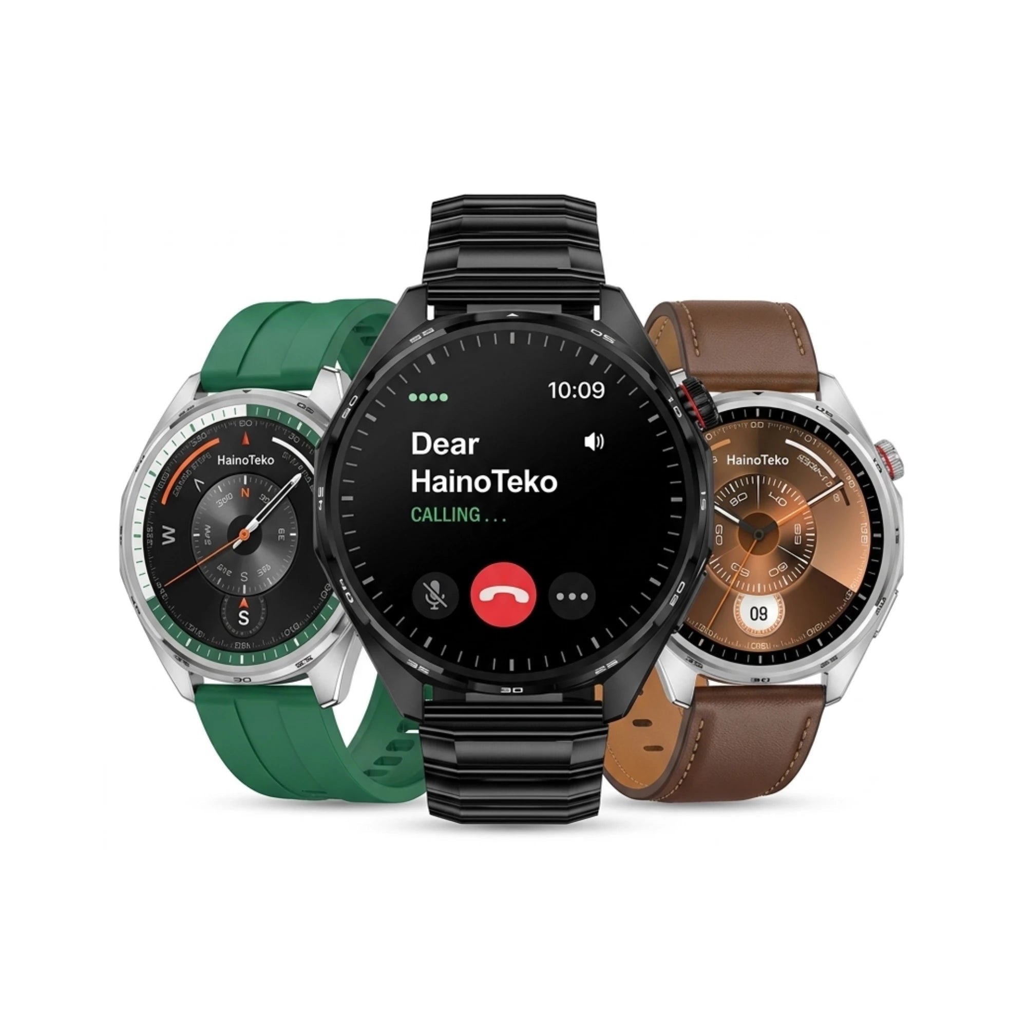 Montre Connectée Haino Teko RW-78 – Autonomie 10 Jours, Boussole, Étanche & Appels Bluetooth – 3 Bracelets Inclus Bitobi