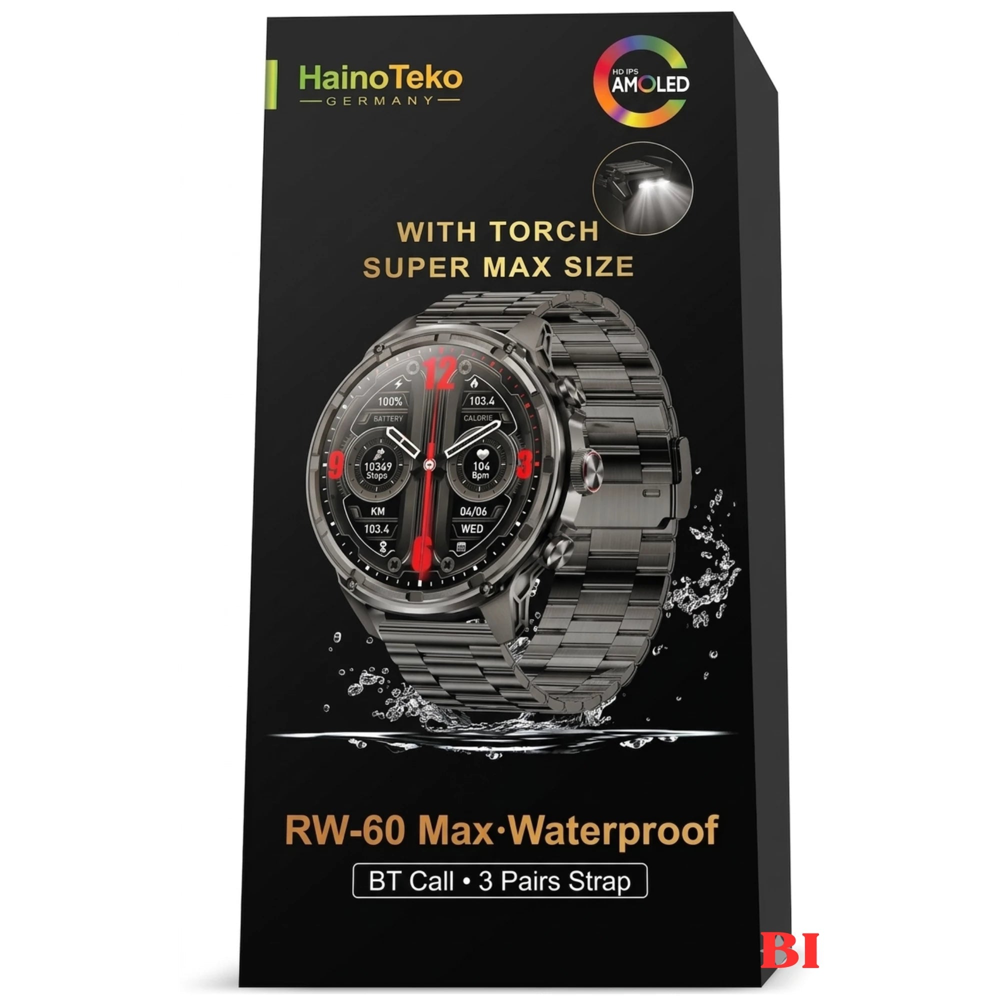 Montre connectée Haino Teko RW-60 – Super Max Size avec Torche & Étanche Bitobi